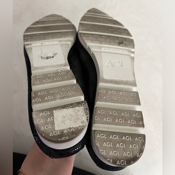 AGL pointy reptile print leather pointy sneaker sole flats size 39.5 - Picture 6 of 9